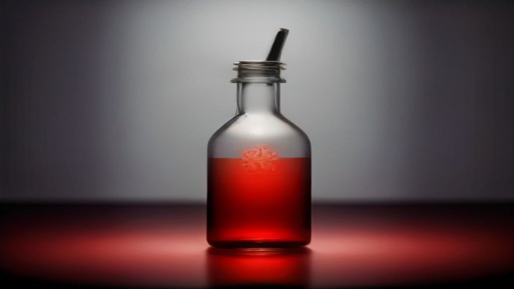 Muestra de sangre roja en un tubo de ensayo