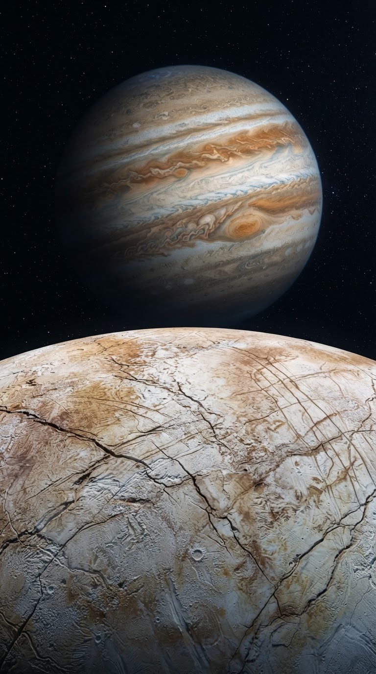 Europa, la luna de Júpiter que podría tener el doble de agua que todos los océanos de la Tierra
